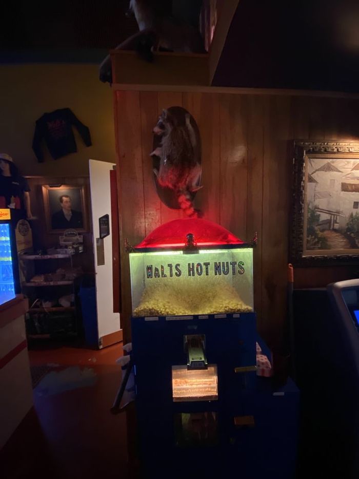 The vintage Walt's hot nuts vending machine